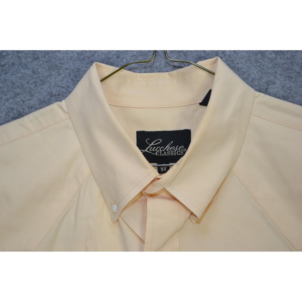VTG Lucchese Classics Shirt Mens XL Yellow Western‎ Cowboy Button Up Long Sleeve - Picture 6 of 16